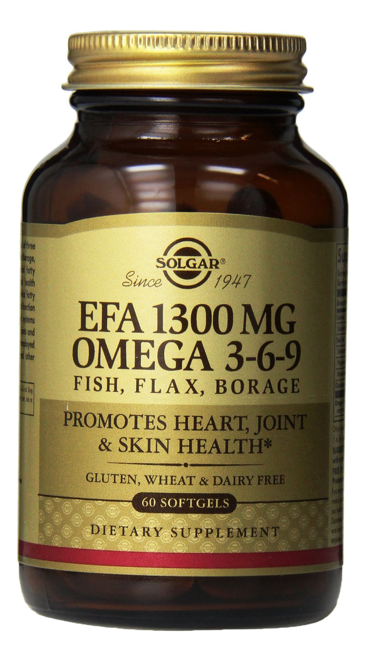 Биодобавка Комплекс жирных кислот EFA 1300Mg Omega 3-6-9: 60 капсул