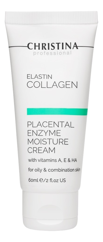 Увлажняющий крем для лица с витаминами A, E и гиалуроновой кислотой Elastin Collagen Placental Enzyme Moisture Cream With Vitamins A, E  HA For Oily Skin: Крем 60мл