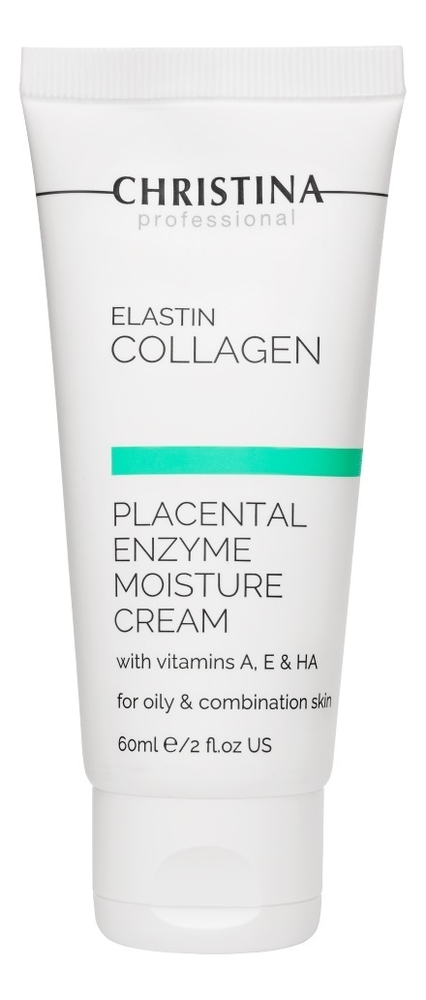 Увлажняющий крем для лица с витаминами A, E и гиалуроновой кислотой Elastin Collagen Placental Enzyme Moisture Cream With Vitamins A, E & HA For Oily Skin: Крем 60мл крем barbados delicate oily skin balm al078 70 мл 70 мл