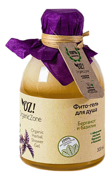 Купить Фито-гель для душа Бергамот и базилик Organic Herbal Shower Gel 300мл, OrganicZone