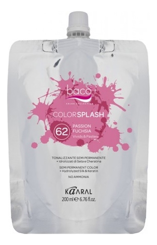 

Полуперманентный краситель для волос Colorsplash Vivids & Pastels 200мл: 62 Passion Fuchsia, Полуперманентный краситель для волос Colorsplash Vivids & Pastels 200мл