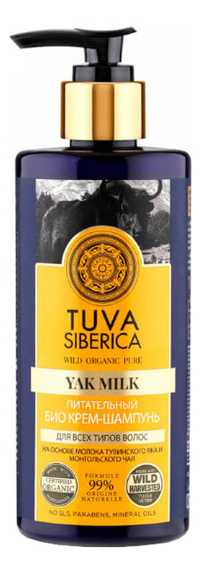 

Био-крем шампунь для волос питательный Tuva Siberica Yak Milk 300мл