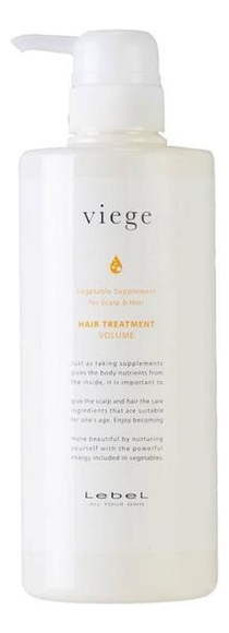 

Маска для объема волос Viege Hair Treatment Volume: Маска 600мл, Маска для объема волос Viege Hair Treatment Volume