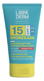 

Солнцезащитный крем для лица и тела с Омега 3-6-9 и термальной водой Bronzeada Sun Protection SPF15 150мл