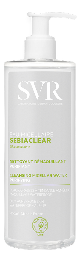 

Мицеллярная вода Sebiaclear Eau Micellaire 400мл: Мицеллярная вода 400мл, Мицеллярная вода Sebiaclear Eau Micellaire