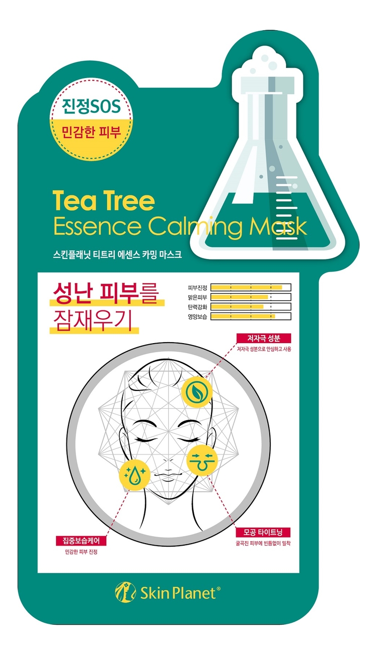 Тканевая маска для лица Чайное дерево Skin Planet Tea Tree Essence Calming Mask 26г