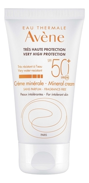 Солнцезащитный крем для лица с минералами Peaux Intolerantes Very High Protection Mineral Cream SPF50+