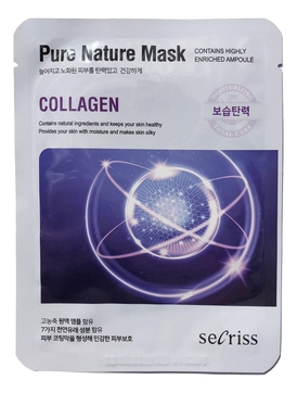 Тканевая маска для лица с коллагеном Secriss Pure Nature Mask Collagen 25мл