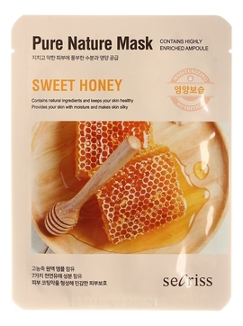 Тканевая маска для лица с медом Secriss Pure Nature Mask Sweet Honey 25мл