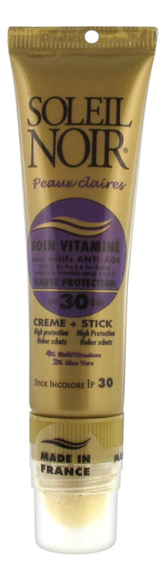 

Крем для лица Protections Solaires Soin Vitamine Faible Creme SPF30 20мл + стик для губ Stick Incolore Ip 30 2мл