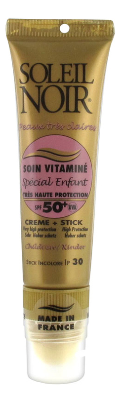 Купить Крем для лица Protections Solaires Soin Vitamine Tres Haute Creme SPF50+ 20мл + стик для губ Stick Incolore Ip 30 2мл, SOLEIL NOIR