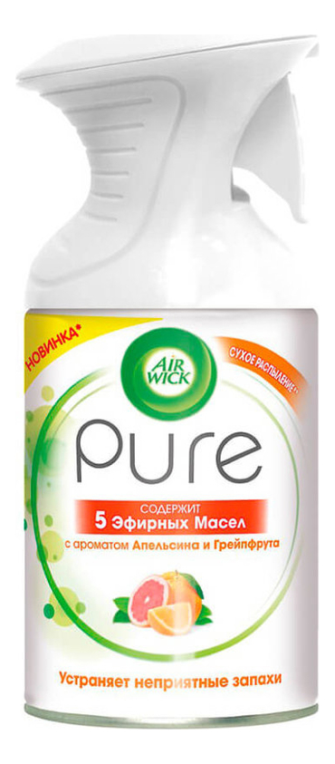 

Освежитель воздуха 5 Эфирных масел Апельсин и грейпфрут Pure 250мл