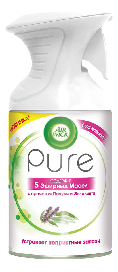 

Освежитель воздуха 5 Эфирных масел Пачули и эвкалипт Pure 250мл