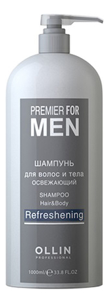 Освежающий шампунь для волос и тела Premier For Men Refreshening: Шампунь 1000мл