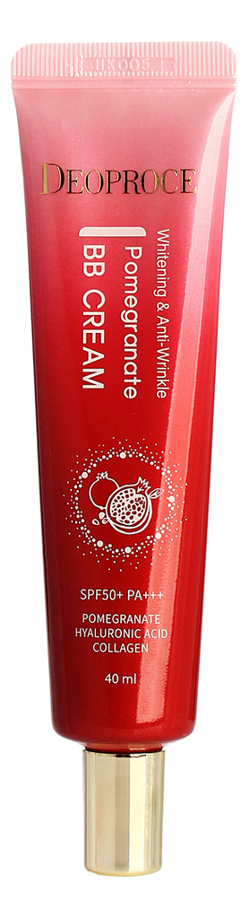 

BB крем для лица с экстрактом граната осветляющий Whitening & Anti-Wrinkle Pomegranate Cream SPF50+ PA+++ 40мл