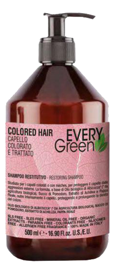 

Шампунь для окрашенных волос Every Green Colored Hair Restoring Shampoo: Шампунь 500мл, Шампунь для окрашенных волос Every Green Colored Hair Restoring Shampoo