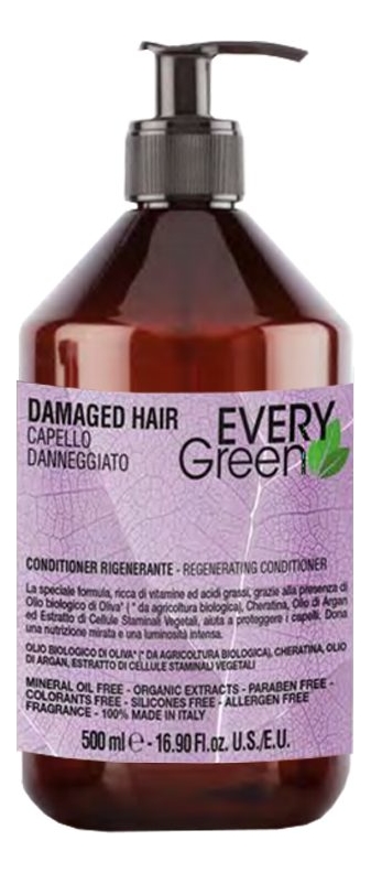 Кондиционер для поврежденных волос Every Green Damaged Hair Regenerating Conditioner: Кондиционер 500мл