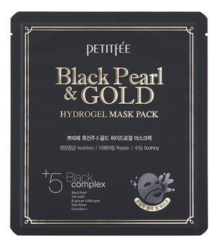 Гидрогелевая маска с золотом и черным жемчугом Black Pearl & Gold Hydrogel Mask Pack