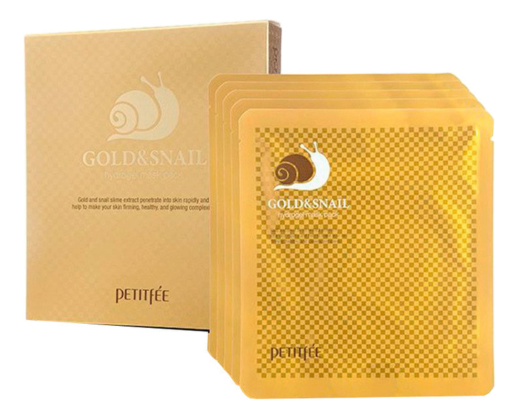 

Гидрогелевая маска для лица с золотом и муцином улитки Gold & Snail Hydrogel Mask Pack: Маска 5*30г, Гидрогелевая маска для лица с золотом и муцином улитки Gold & Snail Hydrogel Mask Pack