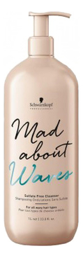 

Бессульфатный очищающий крем для волос Mad About Waves Sulfate Free Cleanser: Крем 1000мл, Бессульфатный очищающий крем для волос Mad About Waves Sulfate Free Cleanser