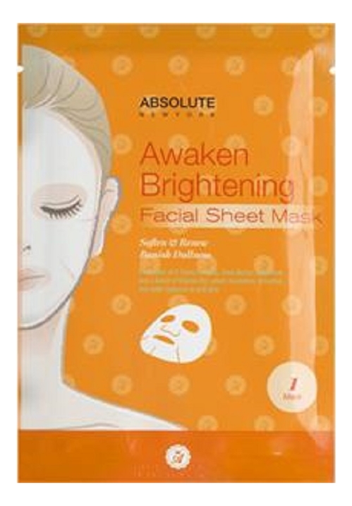 

Осветляющая тканевая маска для лица Absolute Awaken Brightening Facial Sheet Mask: Маска 1шт, Осветляющая тканевая маска для лица Absolute Awaken Brightening Facial Sheet Mask
