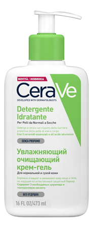 Купить Очищающий крем-гель для лица и тела Creme Detergente Idratante: Крем-гель 473мл, CeraVe