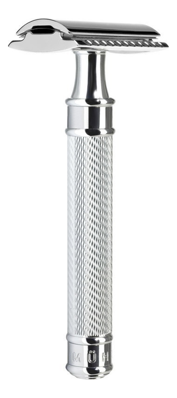 Бритва Т-образная Хром Traditional (безопасная бритва с закрытым гребнем и удлиненной ручкой Closed Comb Grande) от Randewoo