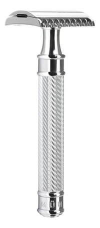 Бритва Т-образная Хром Traditional (безопасная бритва с открытым гребнем и удлиненной ручкой Open Comb Grande)