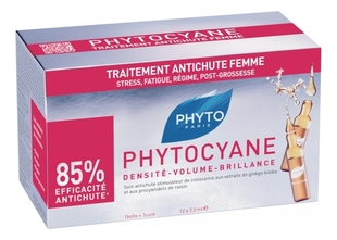 Сыворотка против выпадения волос Phytocyane Density-Volume-shine 12*7,5мл