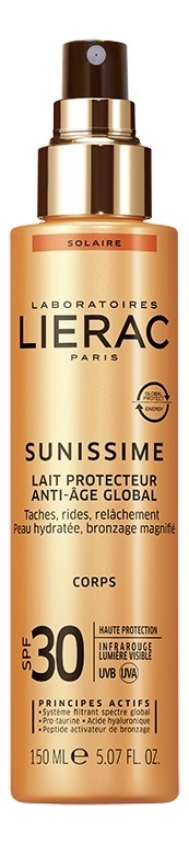 Солнцезащитное тонизирующее молочко для тела Sunissime Lait Reparateur Energisant Anti-Age Global SPF30 150мл 4401₽