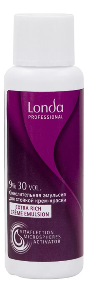 Окислительная эмульсия для волос Londacolor Extra Rich Creme Emulsion 60мл: Эмульсия 9% 30Vol окислительная эмульсия для волос londacolor extra rich creme emulsion 3% 10vol 1000мл