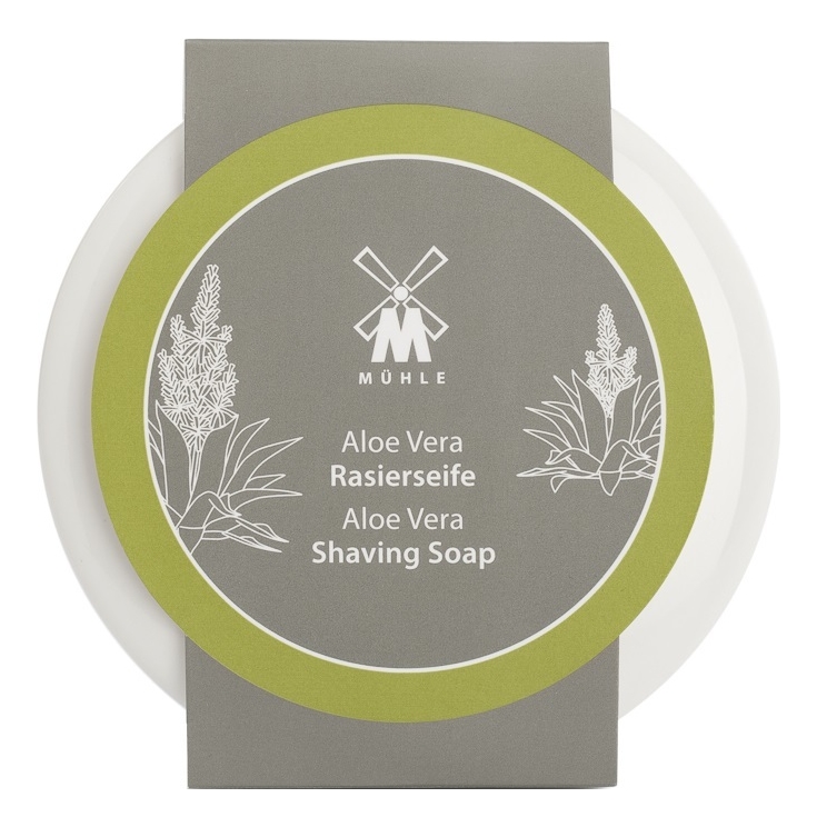 Твердое мыло для бритья в фарфоровой чаше Skincare Aloe Vera Shaving Soap 65г (алоэ вера)