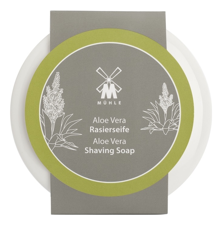 

Твердое мыло для бритья в фарфоровой чаше Skincare Aloe Vera Shaving Soap 65г (алоэ вера)