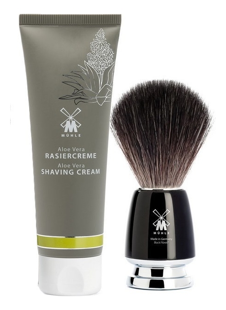 

Набор Skincare Aloe Vera (крем для бритья Алоэ вера Shaving Cream 75мл + черный помазок Rytmo с ворсом из фибры)