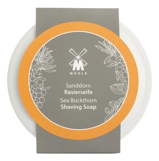Твердое мыло для бритья в фарфоровой чаше Skincare Sea Buckthorn Shaving Soap 65г (облепиха)