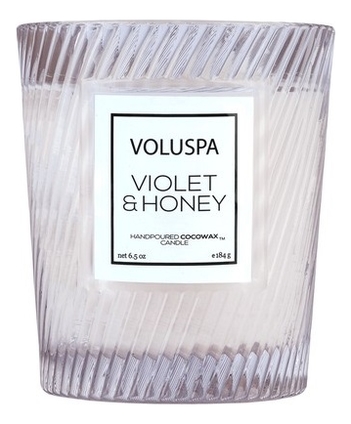 

Ароматическая свеча Violets & Honey: свеча в металлическом ведерке с 2 фитилями 737г, Ароматическая свеча Violets & Honey