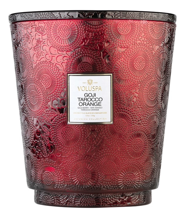 

Ароматическая свеча Goji Tarocco Orange (ягода Годжи и красный апельсин): свеча в болшой банке с 5 фитилями 3500г, Ароматическая свеча Goji Tarocco Orange (ягода Годжи и красный апельсин)