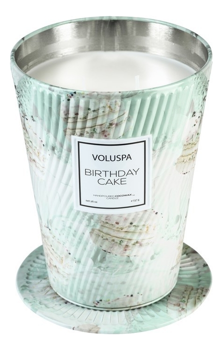 

Ароматическая свеча Birthday Cake: свеча в металлическом ведерке с 2 фитилями 737г, Ароматическая свеча Birthday Cake