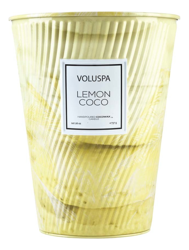 

Ароматическая свеча Lemon Coco: свеча в металлическом подсвечнике с 2 фитилями 737г, Ароматическая свеча Lemon Coco