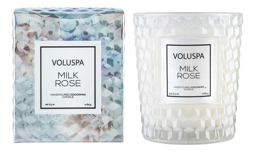 

Ароматическая свеча Milk Rose: свеча в подарочной коробке 184г, Ароматическая свеча Milk Rose