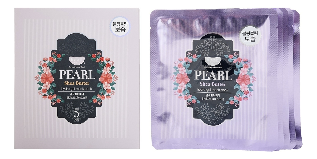 

Гидрогелевая маска для лица с экстрактом жемчуга Pearl & Shea Butter Hydro Gel Mask Pack: Маска 5*30г, Гидрогелевая маска для лица с экстрактом жемчуга Pearl & Shea Butter Hydro Gel Mask Pack