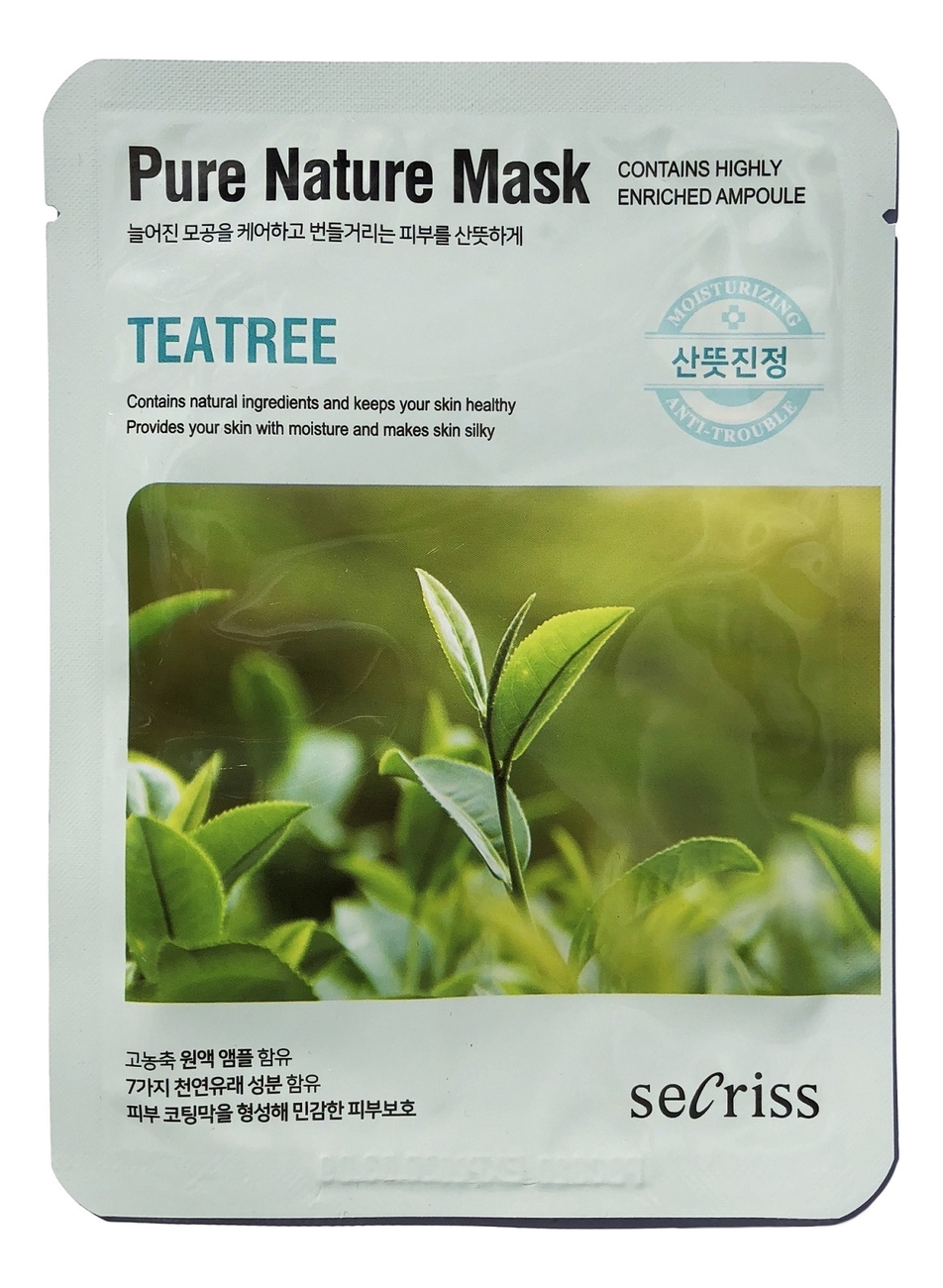 Тканевая маска для лица Secriss Pure Nature Mask Pack Teatree 25мл цена и фото