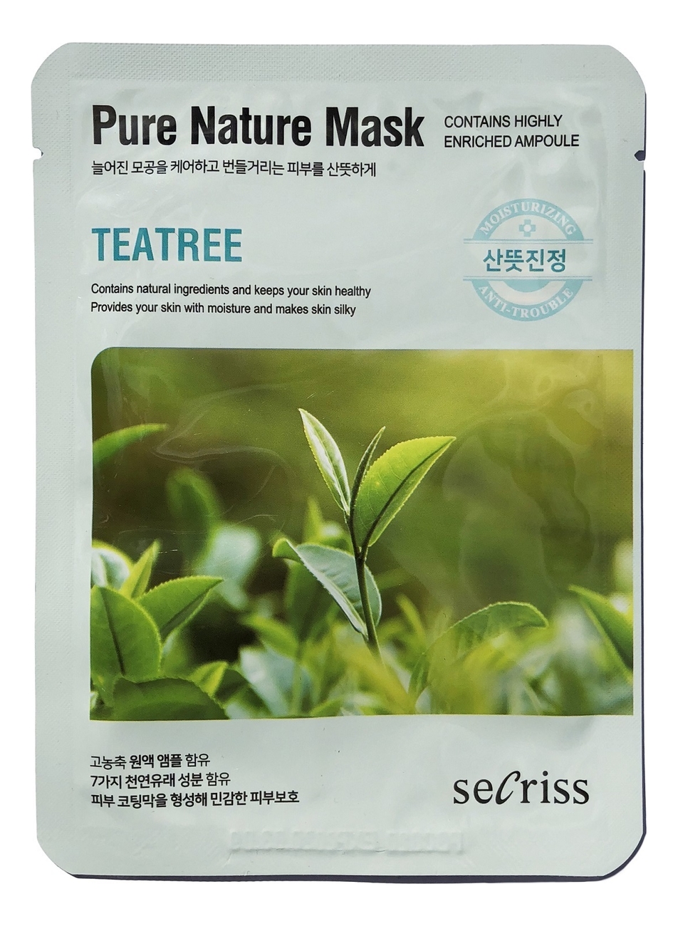 Тканевая маска для лица Secriss Pure Nature Mask Pack Teatree 25мл