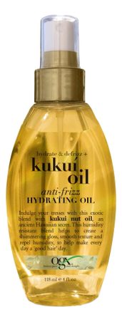 Масло-спрей для волос с маслом кукуи Hydrate & Defrizz+ Kukui Oil Anti-Frizz Hydrating 118мл