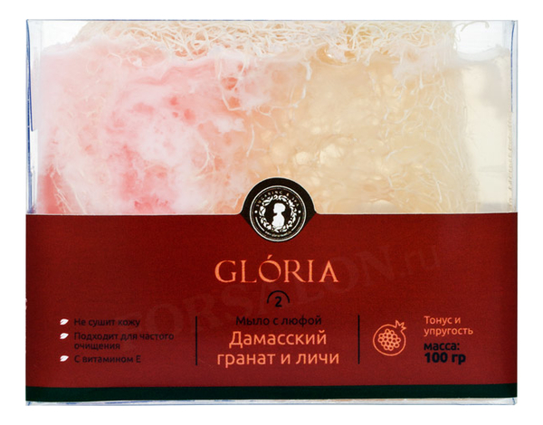 

Мыло Дамасский гранат и личи с люфой 100г