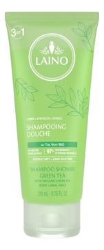 Органический шампунь 3 в 1 для лица, волос и тела Organic Green Tea Shower Shampoo