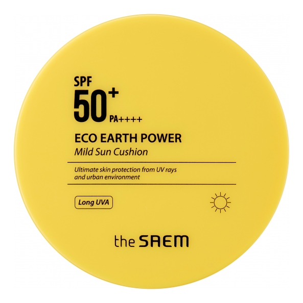 

Кушон для лица солнцезащитный Eco Earth Power Mild Sun Cushion SPF50+ PA++++ 12г