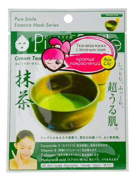 Маска для лица с зеленым чаем Pure Smile Green Tea Essence Mask 23мл