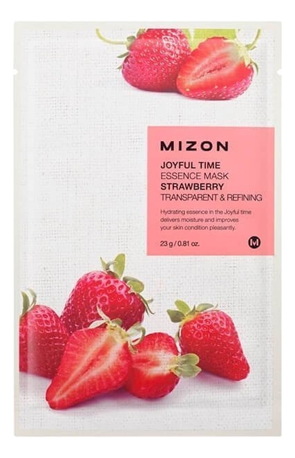 Тканевая маска для лица с экстрактом клубники Joyful Time Essence Mask Strawberry 23г