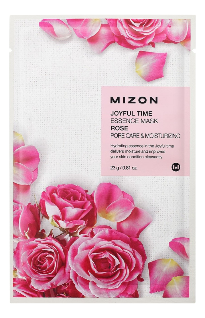 Тканевая маска для лица с экстрактом лепестков розы Joyful Time Essence Mask Rose 23г